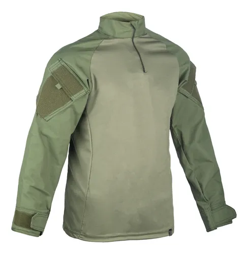 Camisa Tática Verde Oliva Reforçada Em Rip Stop Airsoft
