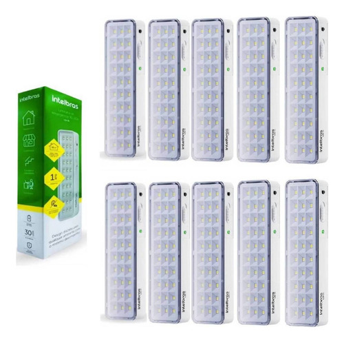 Kit 10 Luminária De Emergência Intelbras Lea 31 Led Com Nf