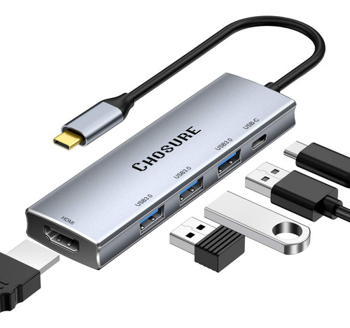 Hub Usb C Chosure. Usb 3.0, Hdmi 4k, Pd 100w. Mac, Hp, Xps