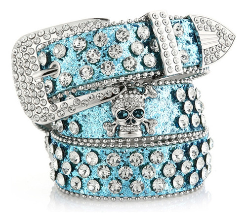 Cinturón De Cintura Con Hebilla En Forma De Calavera Brillan