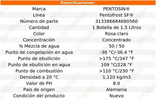 1.5 Lts Refrigerante Rosa Claro Pentosin Xk8 V8 4.0l 97/02