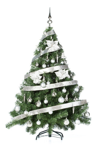 Arbol Navidad Montañes Deluxe 1.30mts Deco Plata Cybermonday