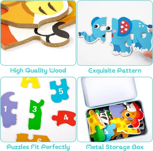 Puzzles Rompecabezas Animal Selva Juego Didáctico Madera