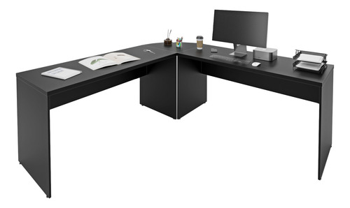 Mesa 1400x600 Em L Escrivaninha Com Conexão Netmobil