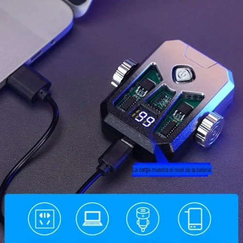 Encendedor Giroscópico Mecha Doble Arco Con Iluminación Usb