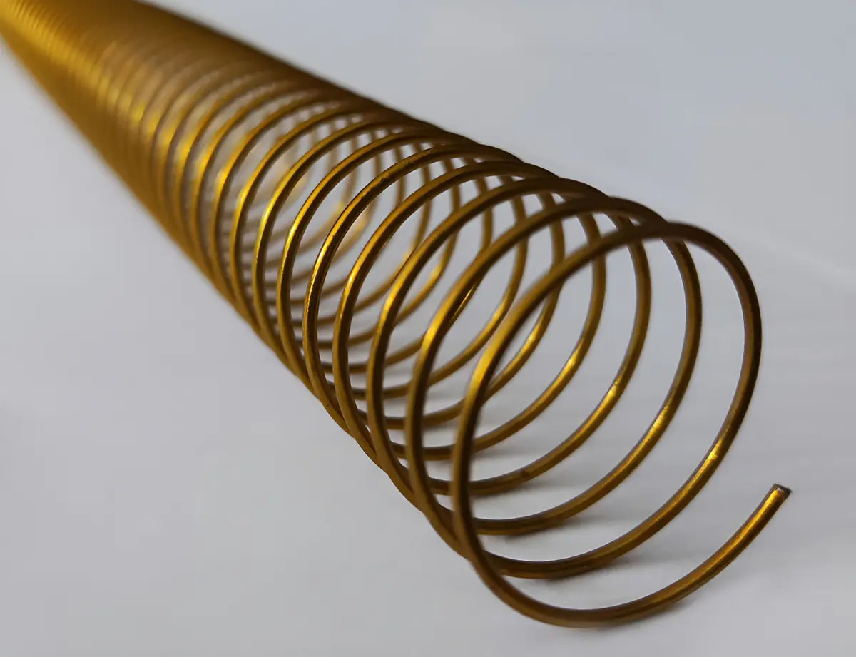 Espiral Metálico 20mm Em Aço P/ 120 Folhas Pacote C/20 Cor Dourado