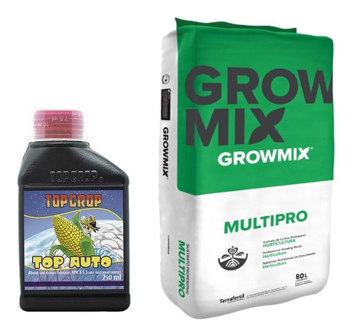 Sustrato Growmix Multipro 80lts Con Top Crop Auto 250 Ml