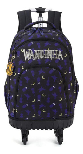 Mochila Rodinhas Wandinha Luas Roxo Luxcel