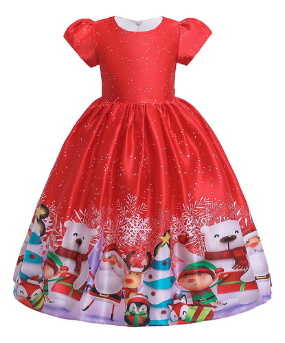 Vestido De Año Nuevo Para Niñas, Princesa Navideña, Largo, E