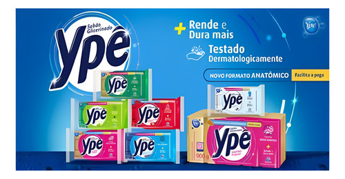 Sabão Barra Ypê Glicerinado Multiativo Com 5 Unid De 180g