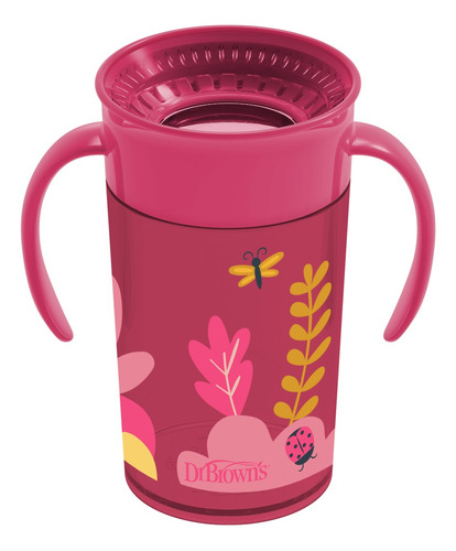 Vaso Antiderrame 360° Cheers Asas 10 Oz Rosa Color Rojo Jardín