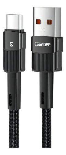 Cable Usb Tipo C Essager 2 Mts Carga Rápida - Máxima Calidad Negro