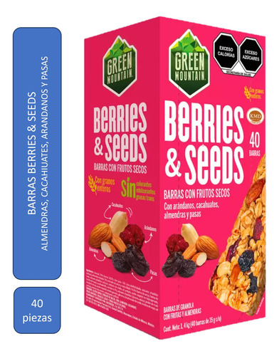 Barras Berries And Seeds Frutos Secos Green Mountain 1.4 Kg