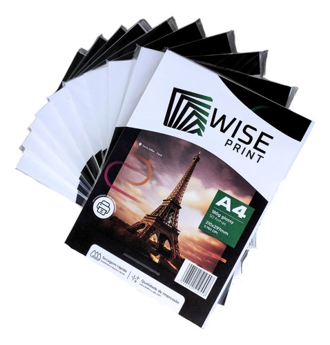 Kit 500 Folhas Papel Fotográfico Foto A4 Glossy Brilho 180g