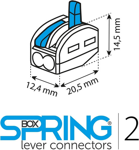Conector Empalme Rapido Etelec Spingbox 2 Vias Sbox2 Pack X5