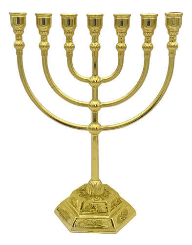 Candelabro Para Decoración Judía Navideña, 17 X 13,5 Cm, Dor