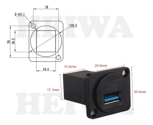 Kit 10 Conectores Usb 3.0 Dupla Fêmea Emenda Painel Rack D