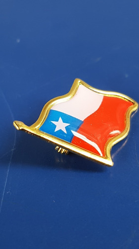 Imagen 1 de 6 de 60 X Piocha, Pin, Bandera Chilena Metálica, Botón, Chile