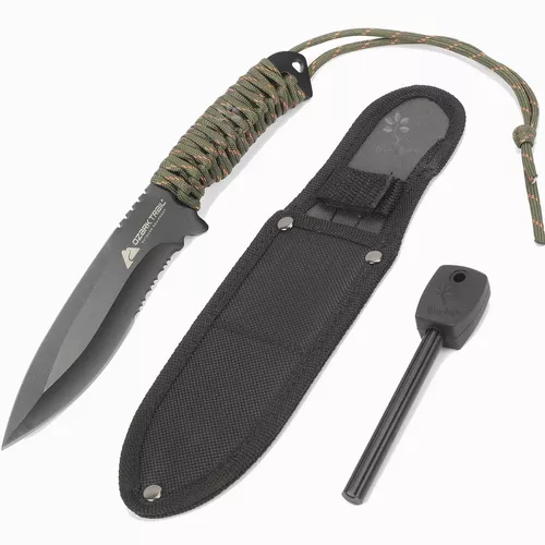 Cuchillo Supervivencia Compacto Brújula Funda Pedernal - Temu