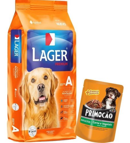 Alimento Lager Premium Lager para perro adulto de raza grande sabor carne en bolsa de 10kg