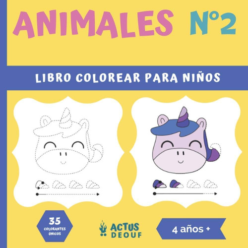 Libro: Animales N°2 Libro Colorear Niños 4 Años: Formas