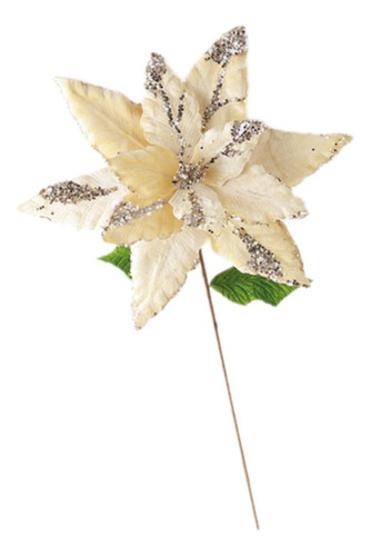 Flor Artificial De Navidad Con Purpurina De Seda, Bricolaje,