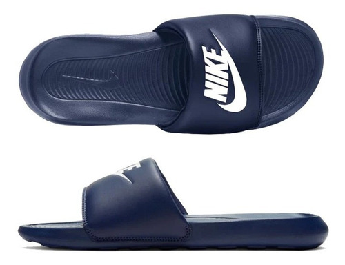 Sandalias Nike Azules Victori One Slide Nueva Original