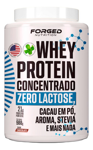 Whey Protein Concentrado Zero Lactose 900g C/ Stevia Forged