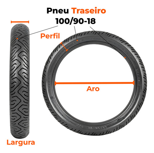 Pneu Traseiro Fazer/ Factor 150 100-90-18 Technic