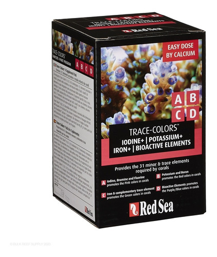 Red Sea Trace-colors A/b/c/d Pack 4 X 100 Ml Acuario Marino