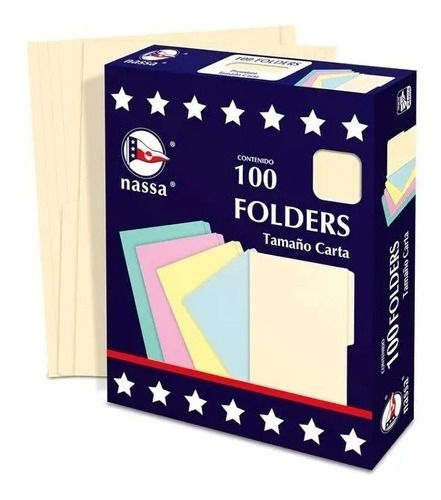 Folder Nassa Tamaño Carta Color Crema 100pzs