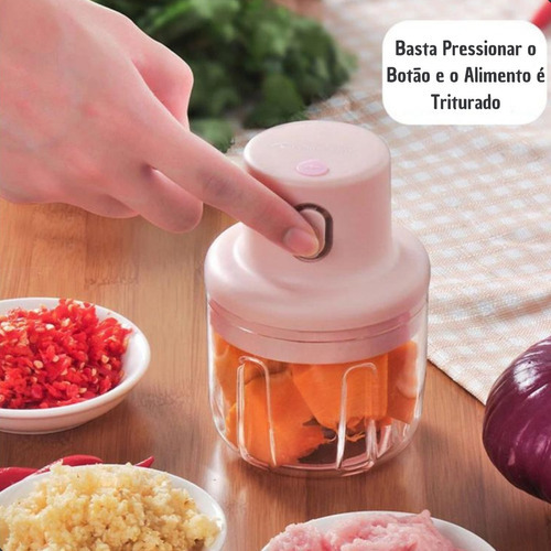 Mini Processador Alimentos Elétrico Alho Cebola Legumes Cor
