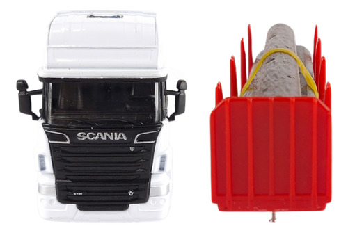 Caminhão Scania Madeira 1:64 Welly Branco