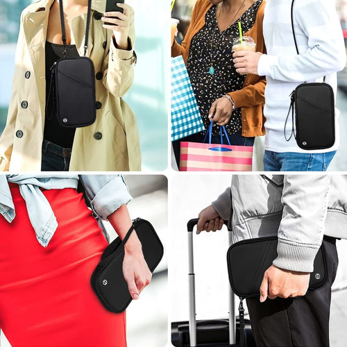 Para Cartera Portátil Rfid For Pasaporte De Viaje For