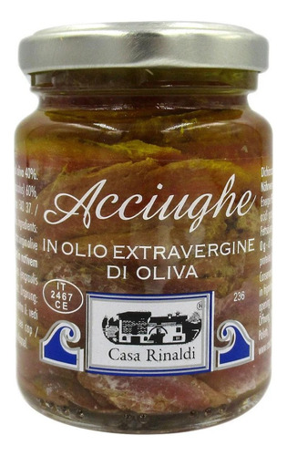 Filete Anchoa Aceite Extra Virgen 95 Gr Casa Rinaldi Italia