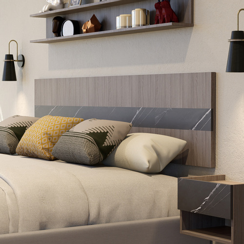 Cabecera King Size De Pared Minimalista Con Vizcaya Color Escandinavo / Vizcaya