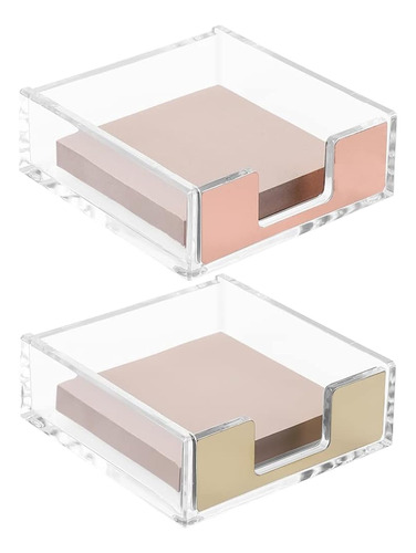 Fulvari 2pcs Clear Acrylic Notepad Holder Sets, Square Note 