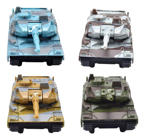 Modelo de vehículo de juguete con tanque retráctico de 4 unidades con