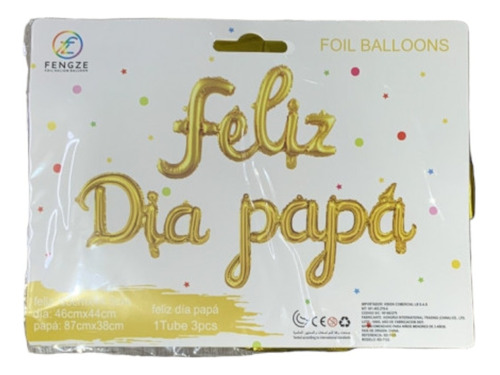 Letrero Feliz Dia Papá Dorado 12 Piezas