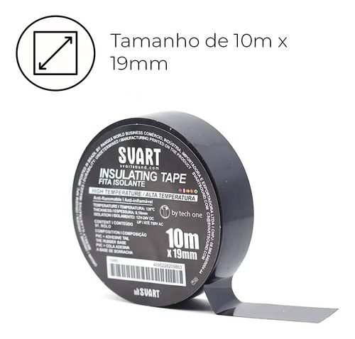 Kit 50 Fitas Isolantes Alta Temperatura 10mx19mm Norma Rohs
