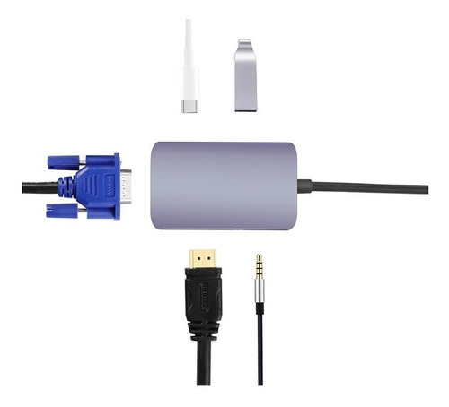 Imagen 2 de 6 de Hub Usb Tipo C, 5 En 1, Para Macbook / Windows 7/8/10