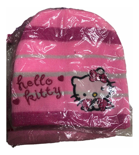 Gorro Hello Kitty Invierno Nena  Plumitaa Súper Oferta