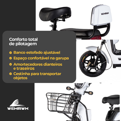 Mini Scooter Elétrica 500w Sem Cnh 32km/h Wehawk 2024