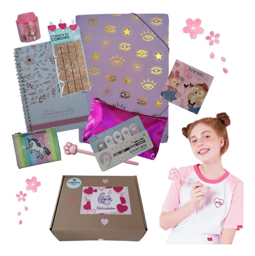 Set De Papelería Kawaii, Libreta, Regalo Día Del Niño