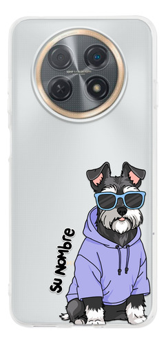 Funda Para Huawei Mujer Perrito Cool Schnauzer Su Nombre