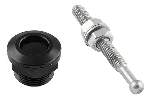 6 Botón De Material Acero Inoxidable De Negro Negro 57x22mm