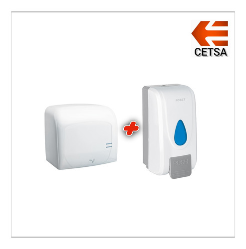 Kit De Secador Manos + Dosificador Foset Abp-12b 220v Blanco