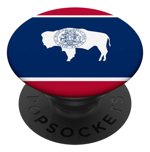 Wyoming Bandera Popsocket Agarre Wyoming Buffalo Rojo  Blanc