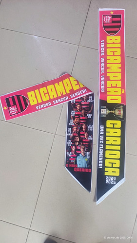 Faixa Flamengo Bicampeão Carioca Cariocão Estadual Campeão
