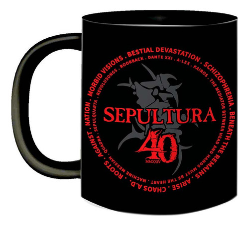 Caneca Banda Sepultura Celebrando A Vida Através Da Morte